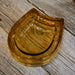 Heavy Amber Glass Horseshoe Ashtray Collectibles MISC