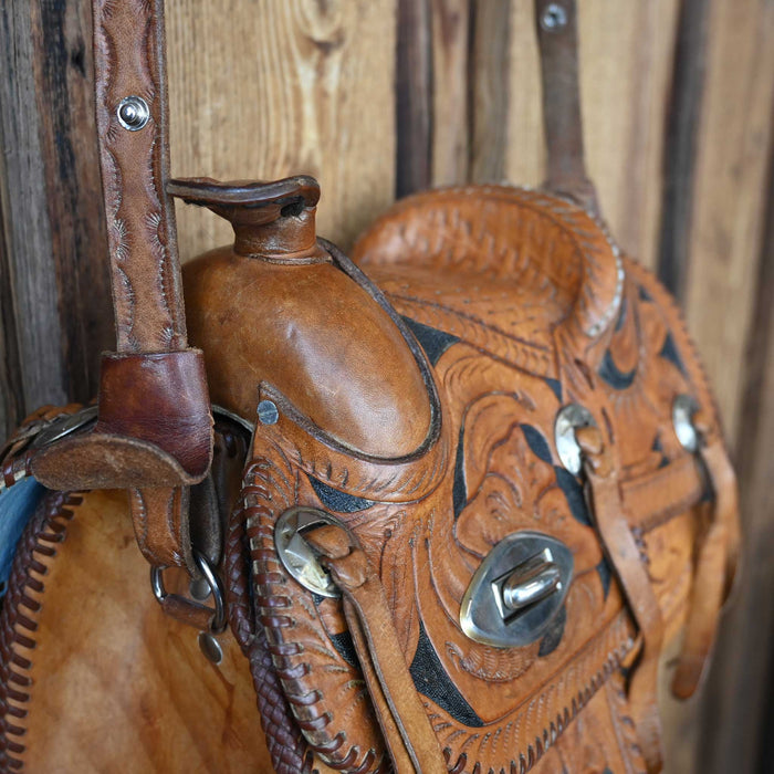 1970's - 1980's Tooled Leather Saddle Purse
