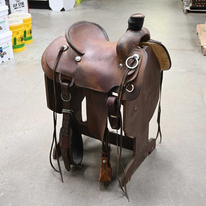 14" USED HW LEATHER RANCH SADDLE
