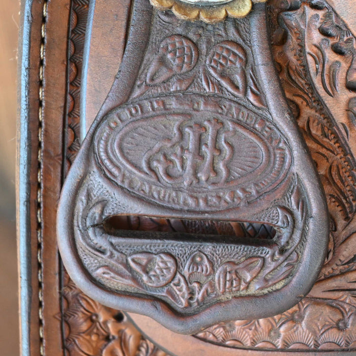 15.5" USED DOUBLE J TEAM ROPING SADDLE