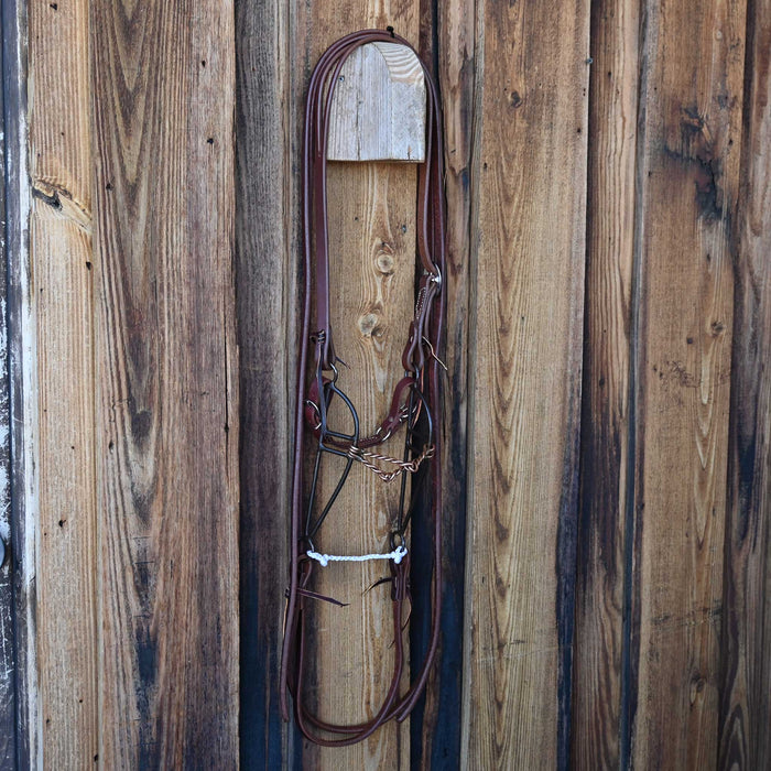 Double Twisted Copper Snaffle Bridle Rig w/Split Ear Headstall