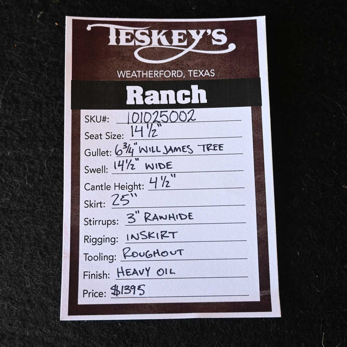 14.5" TESKEY'S STRIP DOWN RANCH SADDLE