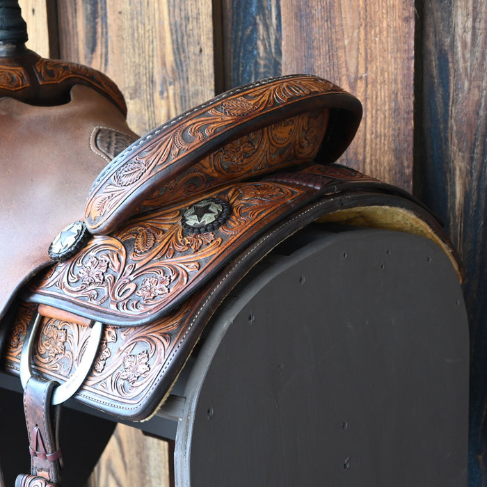 14" USED JEFF SMITH TEAM ROPING SADDLE