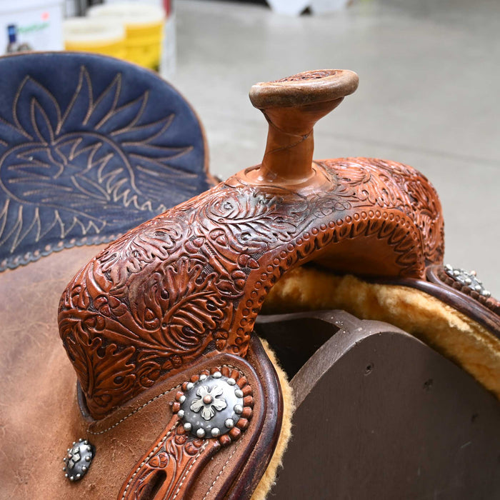 14.5" USED DW BARNES TEAM ROPING SADDLE