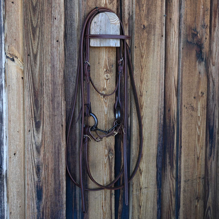 3lb. O-Ring Twisted Wire Snaffle Bridle Rig w/All New Leather