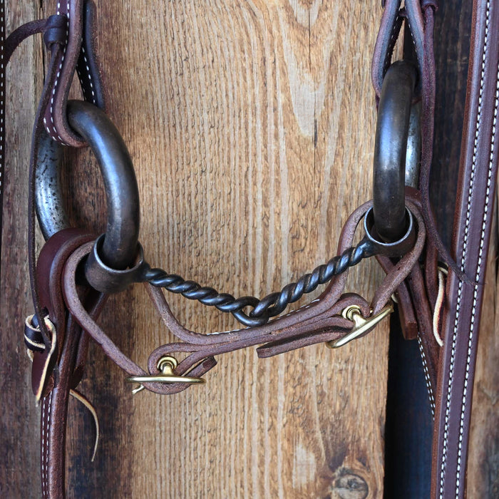 3lb. O-Ring Twisted Wire Snaffle Bridle Rig w/All New Leather
