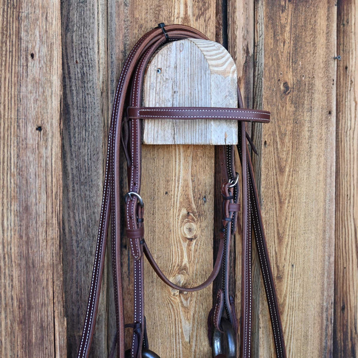 3lb. O-Ring Twisted Wire Snaffle Bridle Rig w/All New Leather