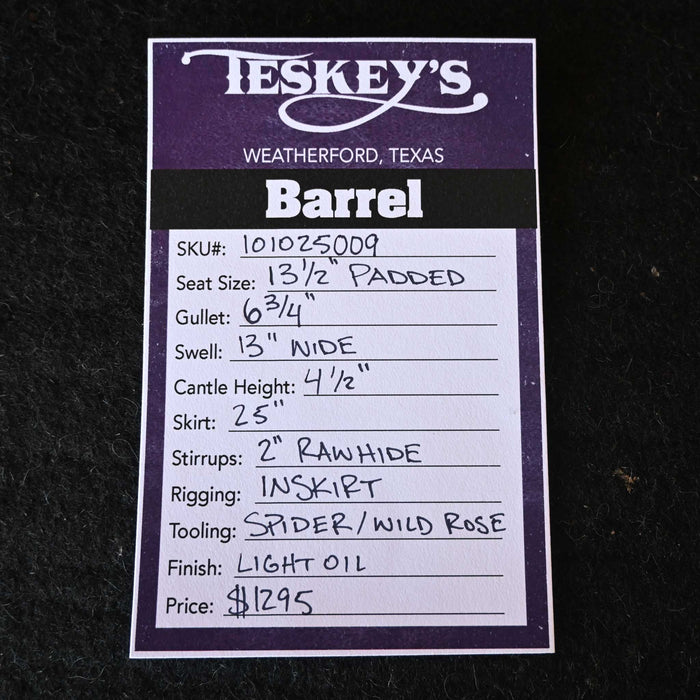 13.5" TESKEY'S COMPETITION SERIES BARREL SADDLE