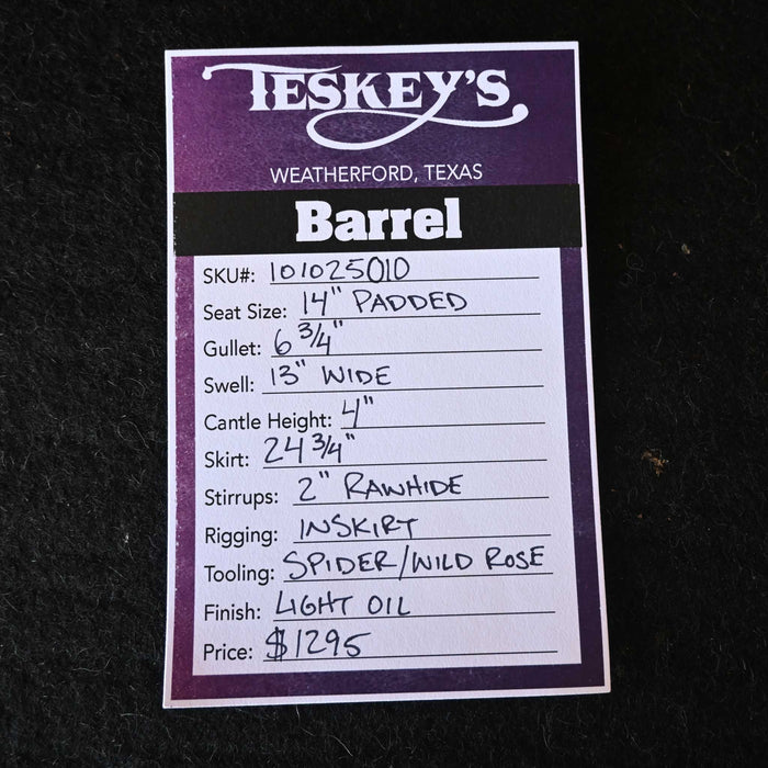14" TESKEY'S COMPETITION SERIES BARREL SADDLE