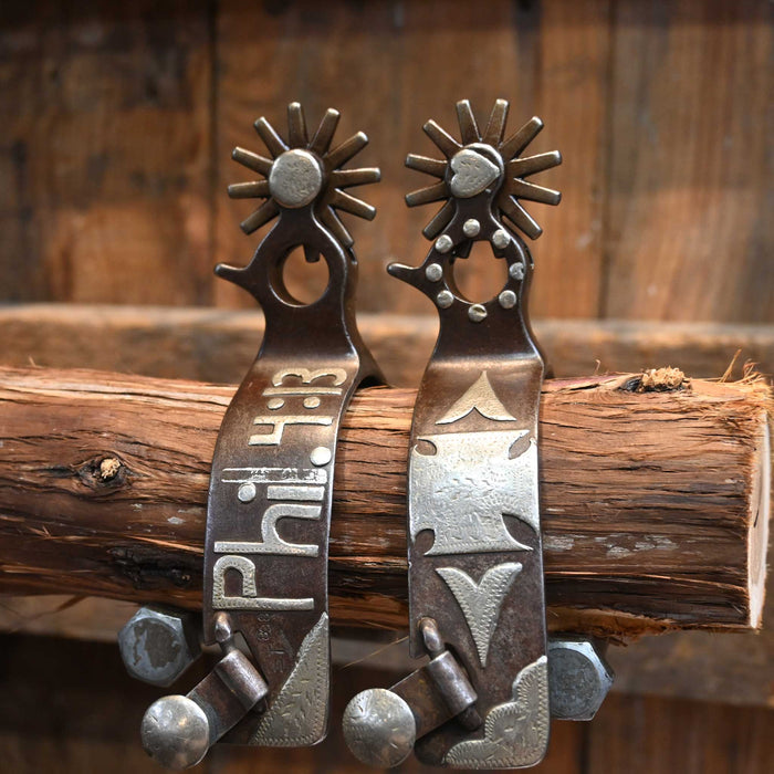Ricky Trammell #838 Silver Mounted 12pt. Spurs Tack - Spurs Ricky Trammell