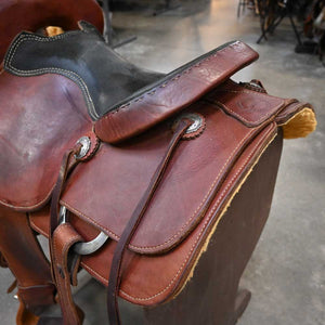 15" USED JOHNNY SCOTT RANCH CUTTING SADDLE