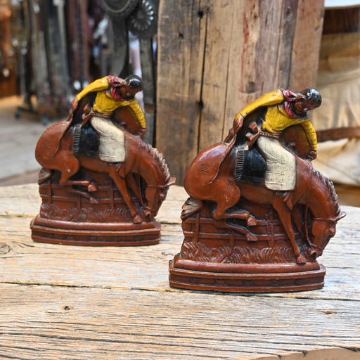 1940's - 1950's Wood Pulp Buckin' Horse Bookends Collectibles MISC