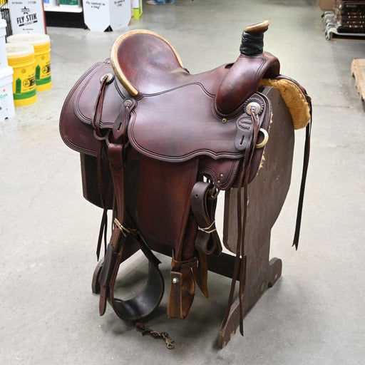 15.5" USED CATCH PEN TEAM ROPING SADDLE Saddles - Used Catch Pen Custom Saddles