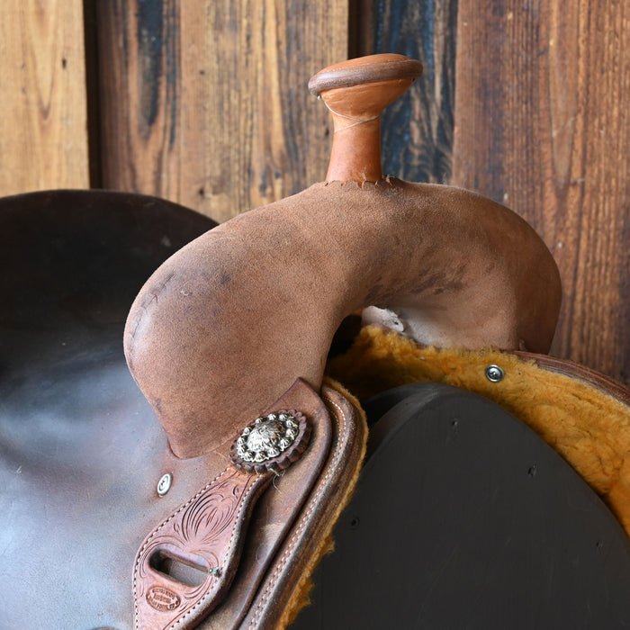 13.5" USED JEFF SMITH TEAM ROPING SADDLE