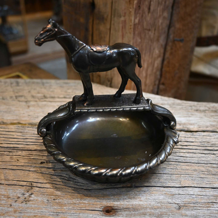 Vintage Mid Century Bronze Horse Coin Dish Souvenir Collectibles Teskey's