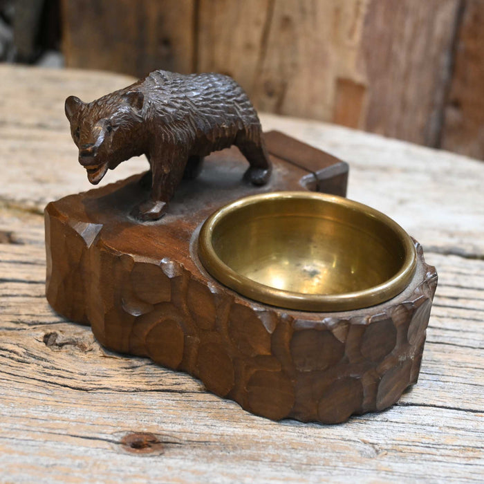 Blackwood Carved Bear Ashtray Collectibles MISC