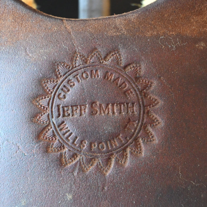 13.5" USED JEFF SMITH TEAM ROPING SADDLE