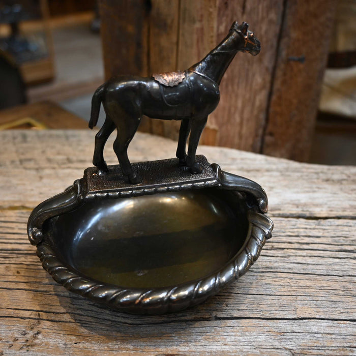 Vintage Mid Century Bronze Horse Coin Dish Souvenir Collectibles Teskey's