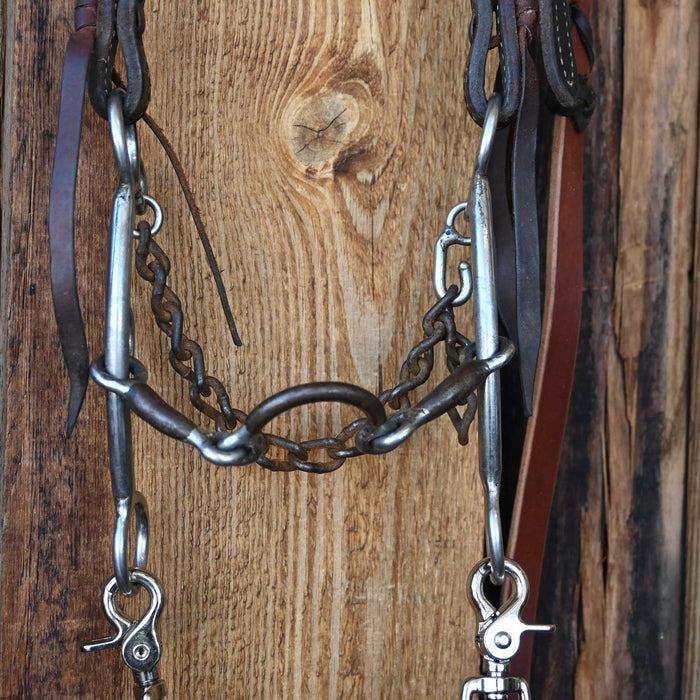 JD Ported Chain Bridle Rig w/Single Ear Headstall