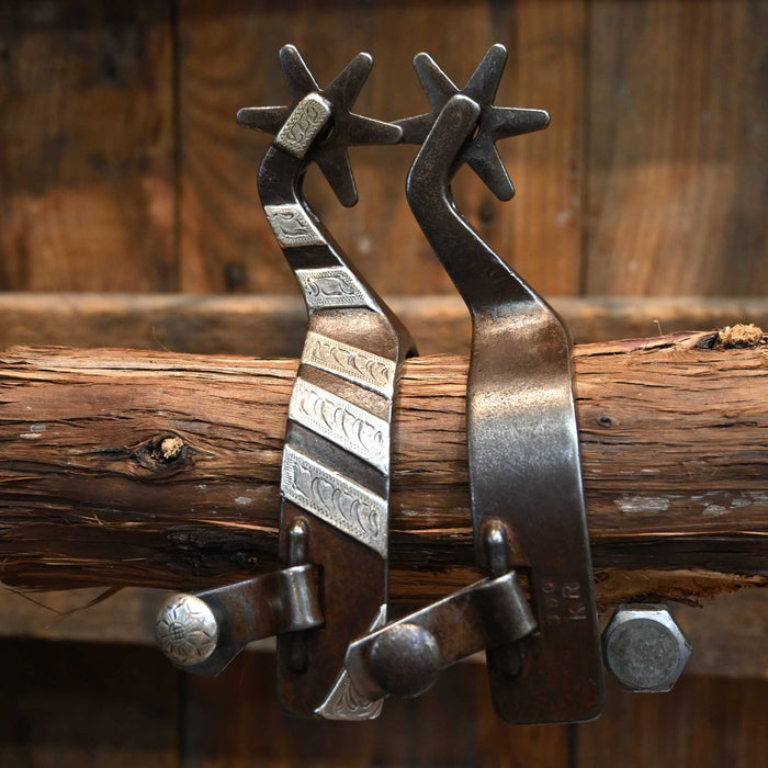 KR #300 Silver Mounted 6pt. Spurs