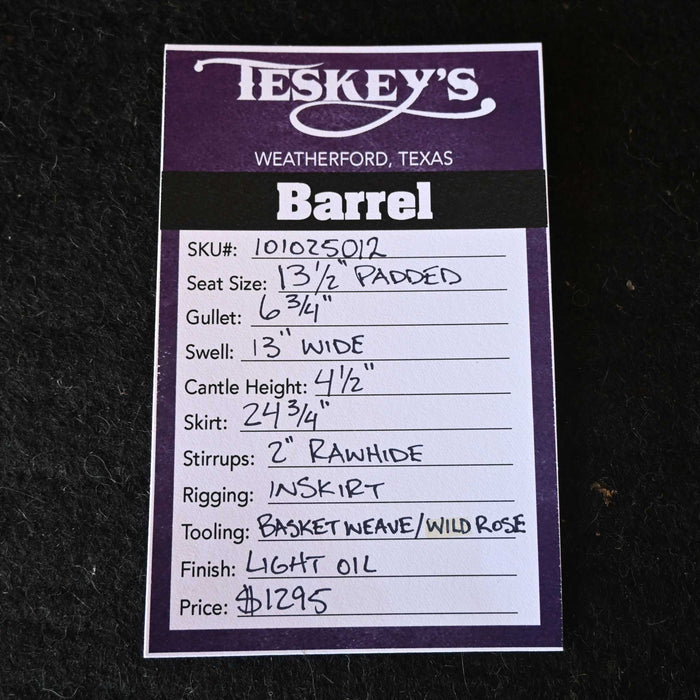 13.5" TESKEY'S COMPETITION SERIES BARREL SADDLE
