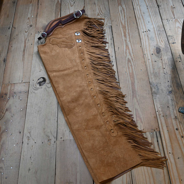 Teskey's Medium Saddle-Tan Roughout Versatility Chaps