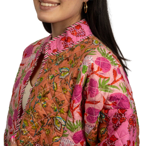 Pink Patchwork Quilted Jacket WOMEN - Clothing - Outerwear - Jackets THML Clothing