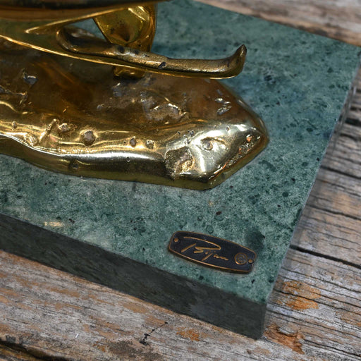 Brass Roadrunner Sculpture on Marble Base Collectibles MISC