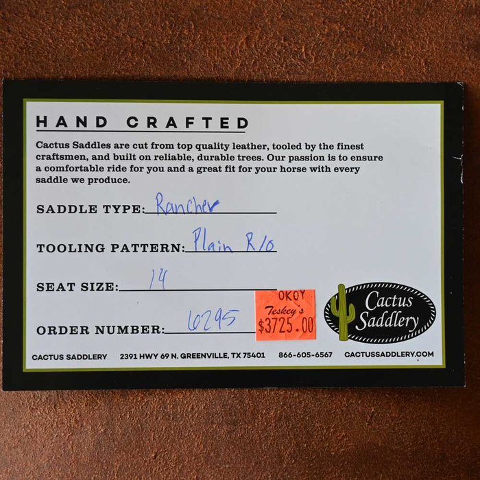 14" CACTUS RANCH SADDLE Saddles - New CACTUS SADDLERY