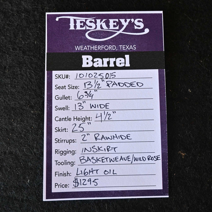 13.5" TESKEY'S COMPETITION SERIES BARREL SADDLE