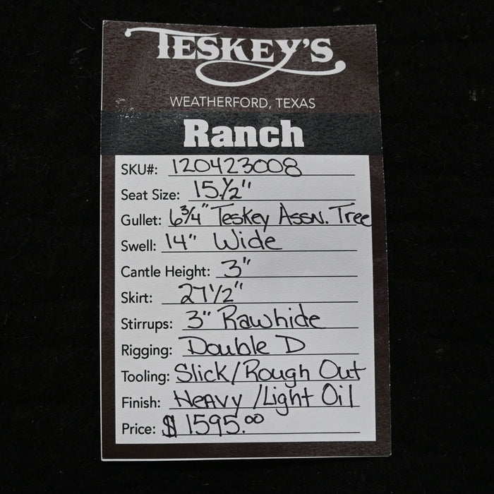 15.5" TESKEY'S RANCH ASSOCIATON SADDLE Saddles - New Teskey's Saddlery