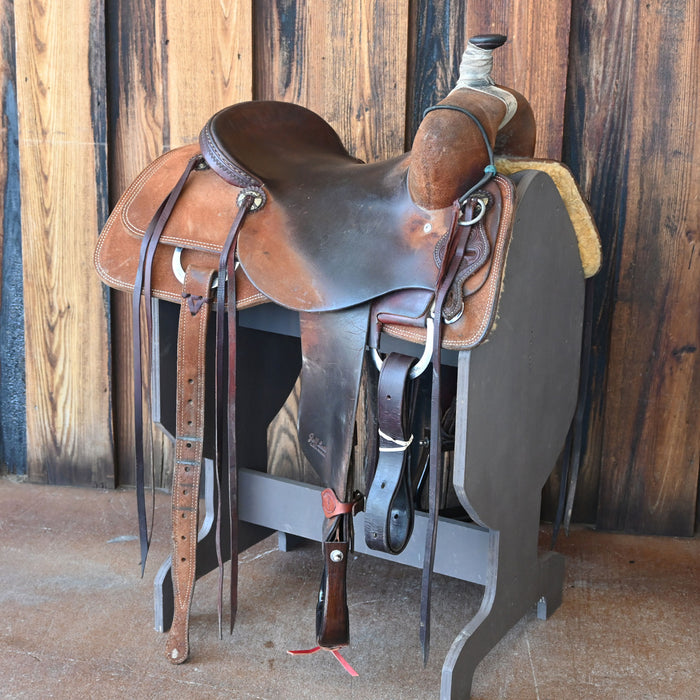 15.5" USED JEFF SMITH RANCH CUTTER SADDLE