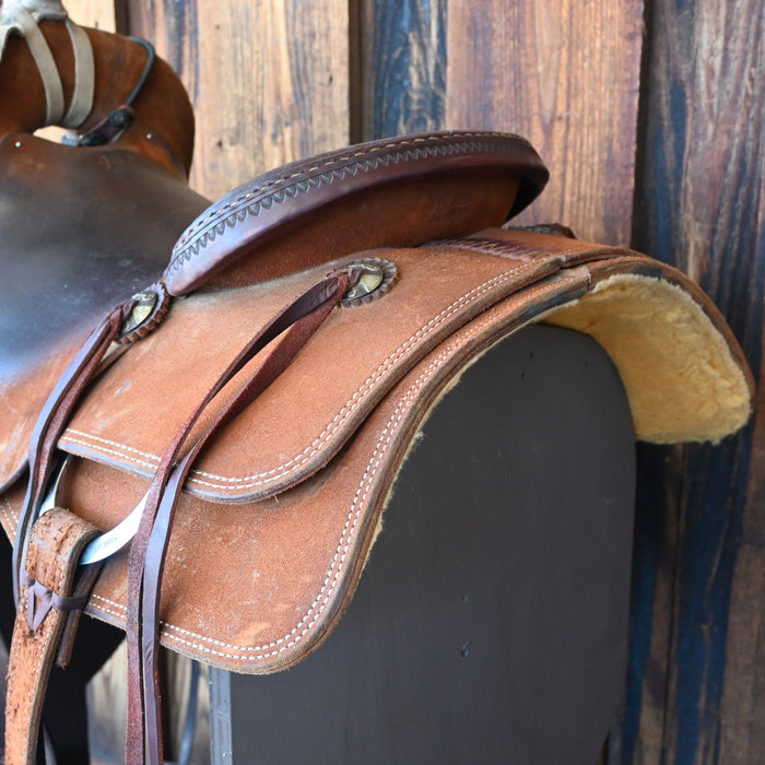 15.5" USED JEFF SMITH RANCH CUTTER SADDLE