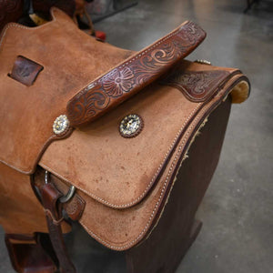 15" USED G&C CUSTOM ROPING SADDLE