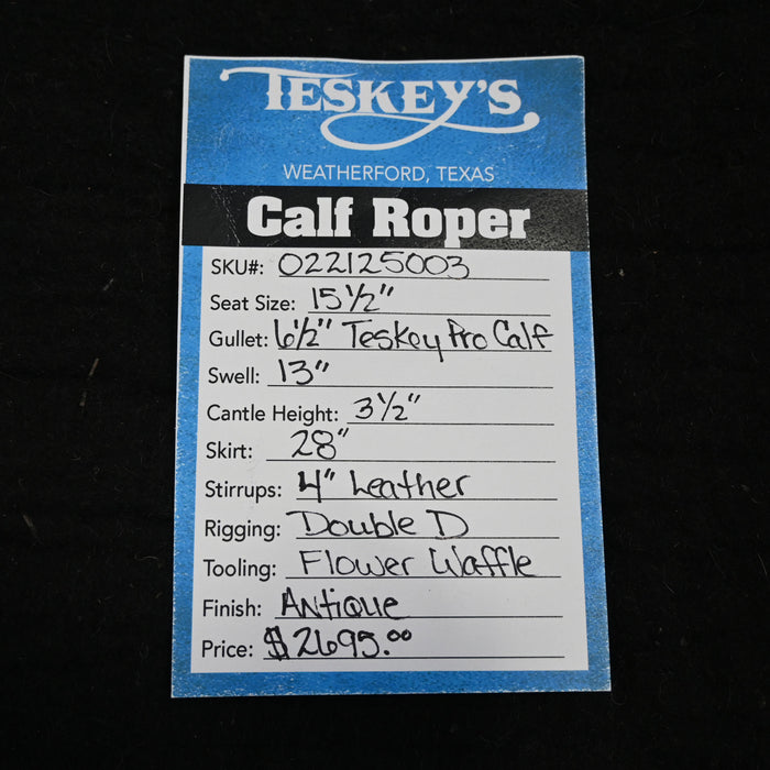 15.5" TESKEY'S CALF ROPING SADDLE Saddles - New Teskey's Saddlery