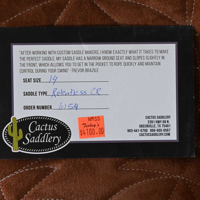 14" CACTUS CALF ROPING SADDLE Saddles - New CACTUS SADDLERY