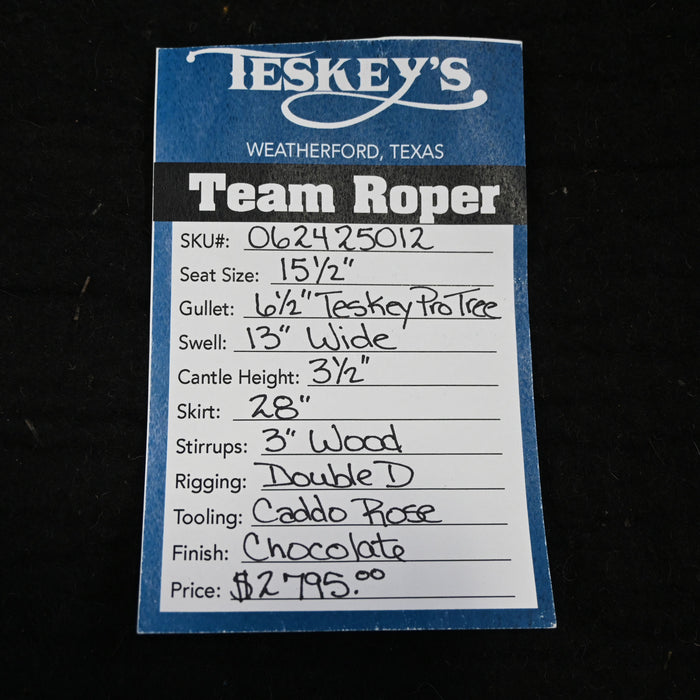 15.5" TESKEY'S TEAM ROPING SADDLE Saddles - New Teskey's Saddlery