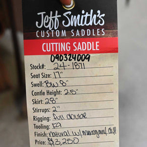 17" JEFF SMITH CUTTING SADDLE Saddles Jeff Smith   