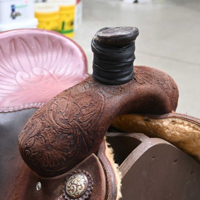 13.5" USED JEFF SMITH TEAM ROPING SADDLE