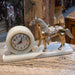Vintage Horse Clock on Marble Base Collectibles MISC