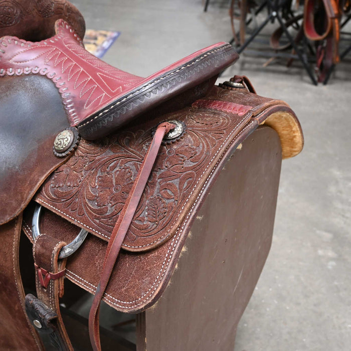 13.5" USED JEFF SMITH TEAM ROPING SADDLE