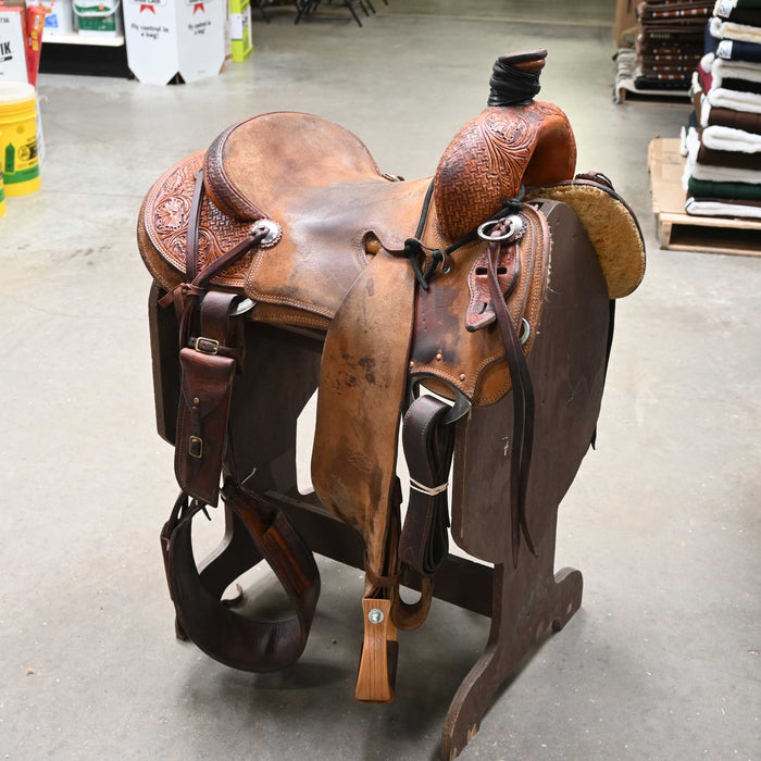 15.5" USED LUKE LANE RANCH CUTTER SADDLE