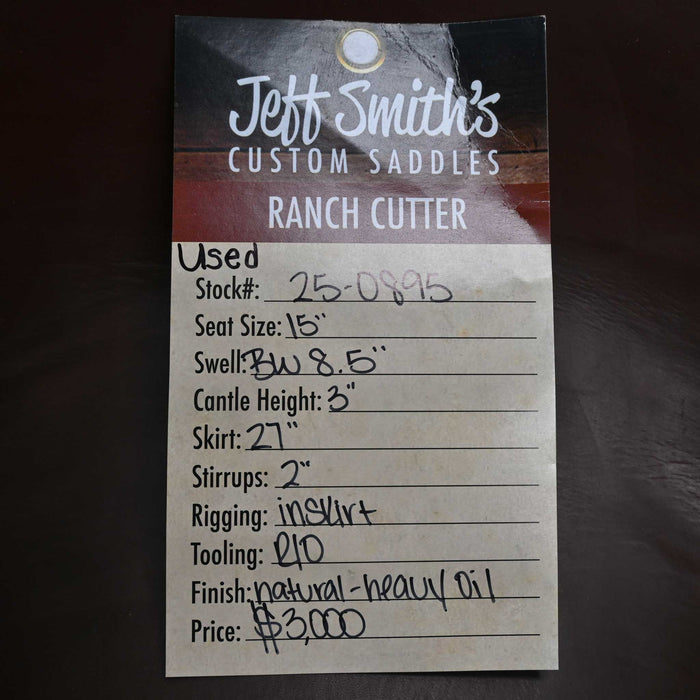 15" USED JEFF SMITH RANCH CUTTER SADDLE