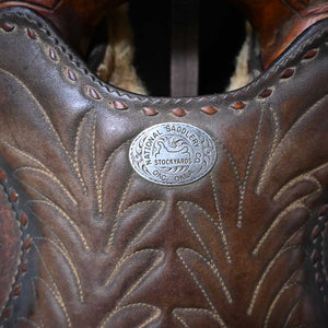 14" USED NATIONAL SADDLERY ROPING SADDLE Saddles national saddlery Co   