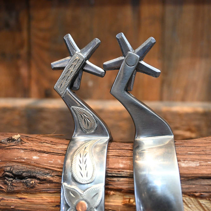 Brandon Bradley  #542 Silver Mounted 5pt. Spurs