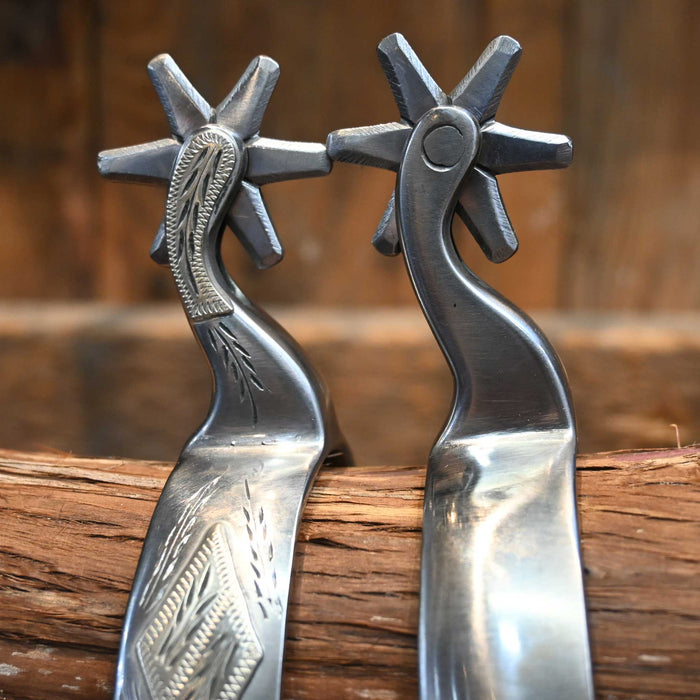 Brandon Bradley 1 piece Forged #545 Silver Mounted 6pt. Spurs
