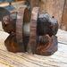 Vintage Blackwood Carved Buffalo Bookends Collectibles MISC
