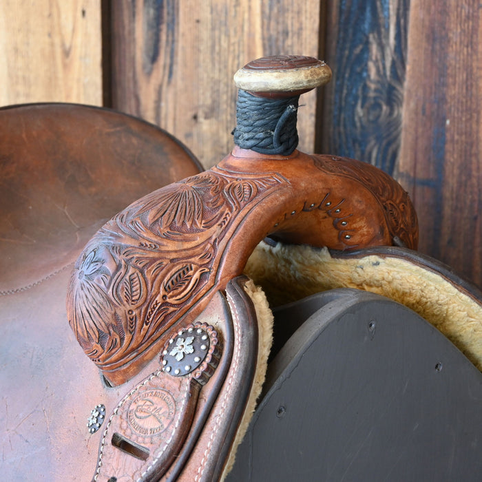 13" USED PATRICK SMITH TEAM ROPING SADDLE