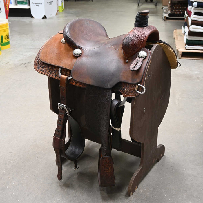 15" USED CACTUS TEAM ROPING SADDLE