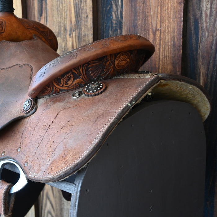 13" USED PATRICK SMITH TEAM ROPING SADDLE